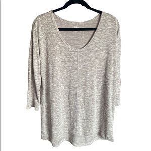 Purple/gray 3 quarter sleeve top